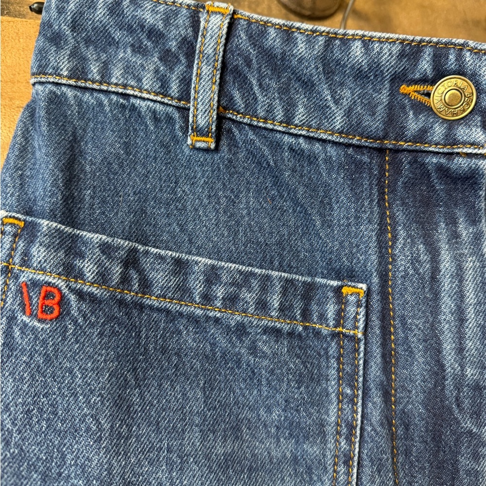 Victoria Beckham AW21 High-Rise Wide-Leg Patch Pocket Jeans - Size 27 - Picture 2 of 7